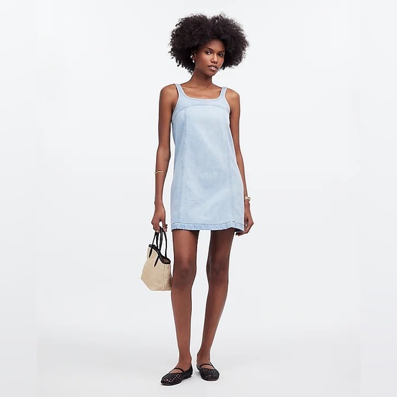 NWT Madewell Denim A-Line Sleeveless Mini Dress - Picture 2 of 15